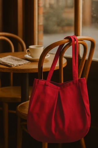 Yunusoğlu Home Bordo Çok Amaçlı Premium Oversize Noktalı Orta Boy Kanvas Kadın El Ve Omuz Çantası Bordo Noktalı