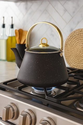 Yunusoğlu Home 3 Litre Piramit Model Granit Bitki Çayı Demliği