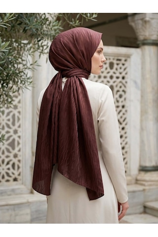 Camellia Scarfs İtalyan Jakar Şal Dalga Desen Mürdüm - Çarpıcı Ve Lüks Stil