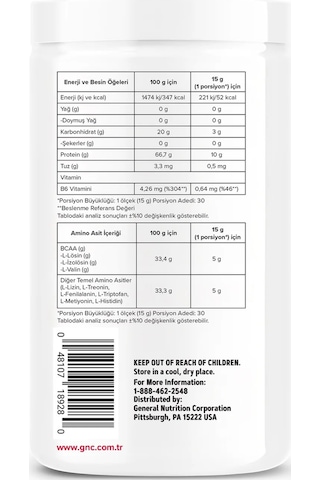 Gnc Pro - Essential Amino Complete 450 G 30 Servis Aromasız
