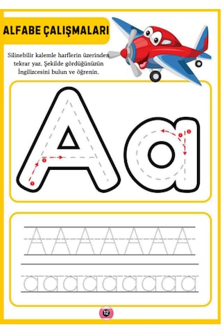 Okul Öncesi Çizgi-alfabe-rakam Çalışması Yaz-sil Kitap Seti 3 Ki