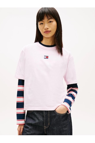 Tommy Hilfiger Tjw Kutulu Kesim Amblemli Kadın Pembe T-shirt Dw0dw22202tn9 Pembe
