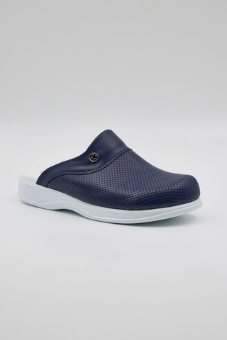 Term-0013 Quicksteps Professional Erkek Anatomik Ve Comfort Sabo Terlik Lacivert Beyaz Lacivert - Beyaz