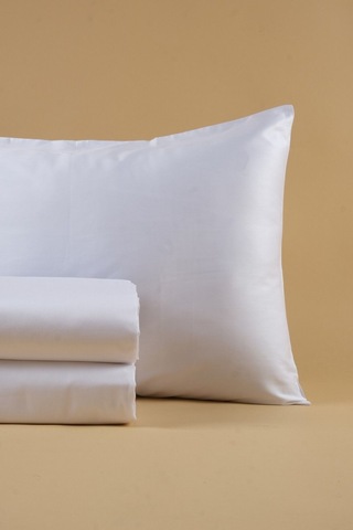 San Marino Serisi %100 Pamuk Saten 2 Adet Otel Yastık Kılıfı 50x70cm Beyaz
