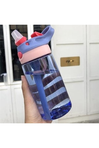 Çocuklar Su Kupası Yaratıcı Karikatür Bebek Besleme Bardakları Ile Sızdırmaz Su Şişeleri Açık Taşınabilir Çocuk Bardaklar Drinker Kupalar Mor 1 Kat Pembe