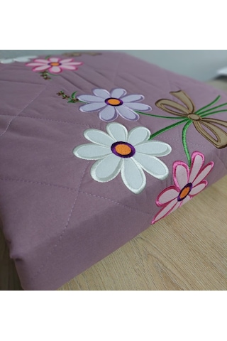 Fulya Çift Kişilik Nakışlı 4 Mevsim Kapitone Nevresim Seti Leylak