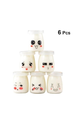 6 Adet Sevimli Küçük Cam Yoğurt Kavanoz Kapakları Ile Bebek Gıda Kavanozları Puding Bal Düğün Düğün Duş Şeker & Amp İçin Bal Kavanoz Yedek Cam Kavanoz Krema Tencere 4 Izgara