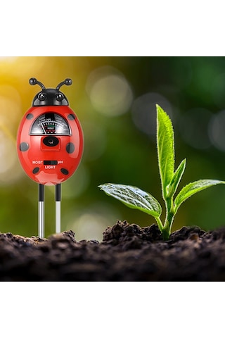 Yaleker Böcek Şekilli Toprak Test Cihazı - Nem, Asitlik Ph 3.5-8 Ölçer, Bitki Bakımı İçin, Pil Yok