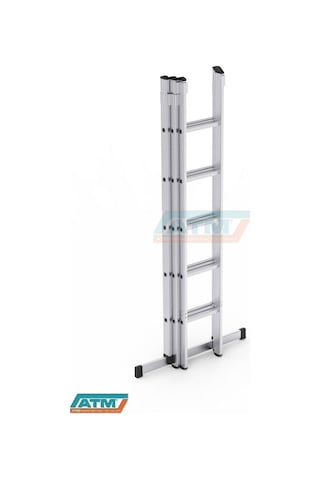 2*3=6+1=7 MT 80X25 ÜÇ PARÇALI A TİPİ SÜRGÜLÜ MERDİVEN