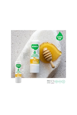 Siveno %100 Doğal Dudak Koruyucu Bal Bitkisel Lip Balm Dudak Kremi Nemlendirici Parlatıcı Onarıcı 6 G