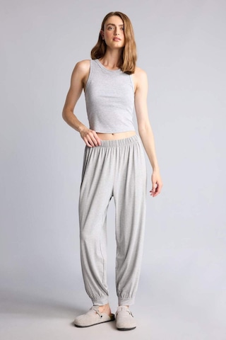 Defacto Pamuklu Slim Fit Fitilli Ribana Crop Atlet I0688ax26augr93 Gri-gr93