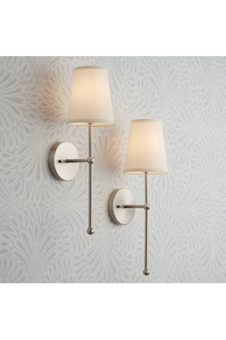 Modern Tasarım 1 Adet Pilli Aplik Aç Kapa Butonlu Kablosuz Krem Abajur Tak Çalıştır Gümüş Krom Krom