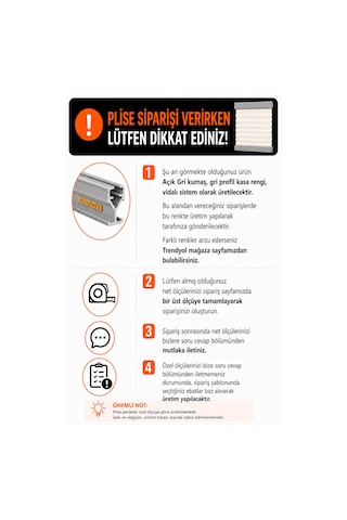 Tül Serisi Plise Perde Açık Gri Kumaş + Gri Profil Kasa Cam Balkon Perdesi