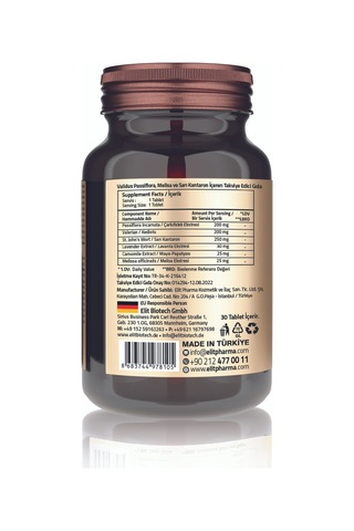 Passiflora + Valerian + Lavander + Camomille + St. John's Wort + Melissa 30 Tablets