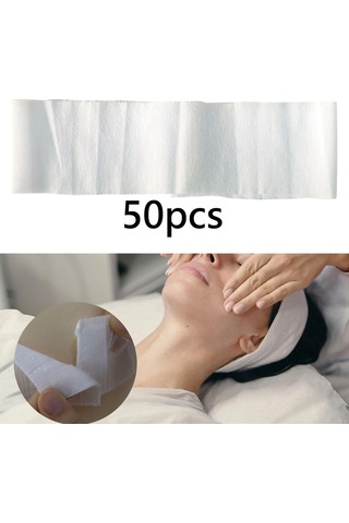 Suntek 50 Adet Tek Kullanımlık Spa Yüz Bantlar Headwraps Beyaz