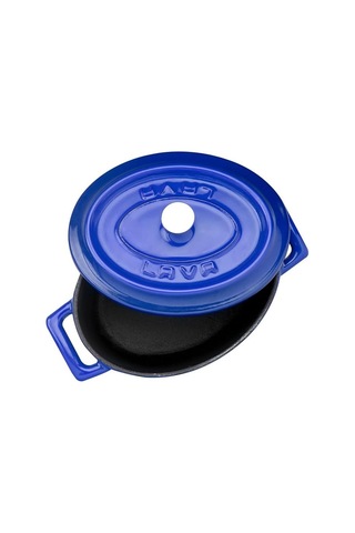Metal Oval Mini Tencere, Mavi Çok Renkli