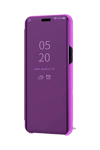 Huawei Mate 20 Pro Aynalı Kapaklı Lüx Kılıf Mor