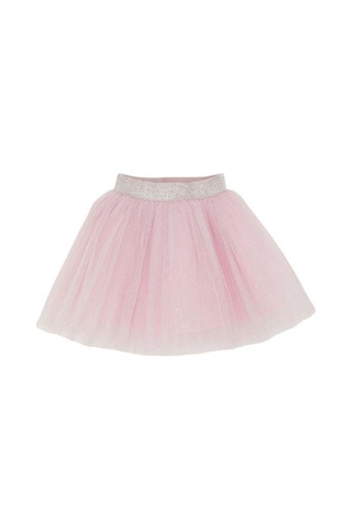 Kız Çocuk Simli Tütü Etek-14031 Pudra