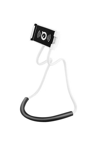 Sandwich Esnek Bükülebilir Boylu Plastik Telefon Tutucu, 360 Döner, Dikey-yatay Kaldırma, Elini Serbest Bırakır, Beyaz Ev/ofis