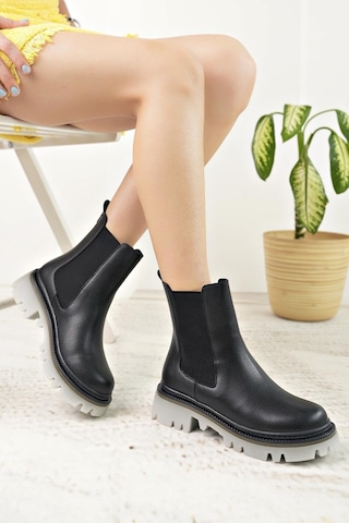 Nesil Shoes Dvm 5004 Siyah Çift Lastikli Kadın Bot-siyah Siyah