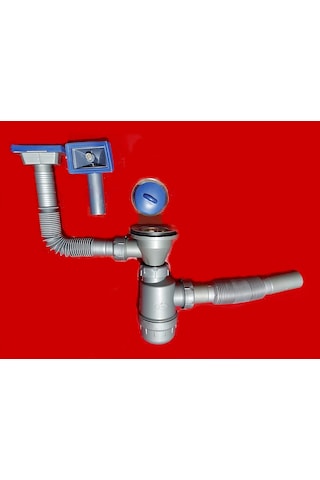 Yapıtaşı YT63 Taslı Dik-Yandan Taşmalı Mutfak Evye sifonu Gri