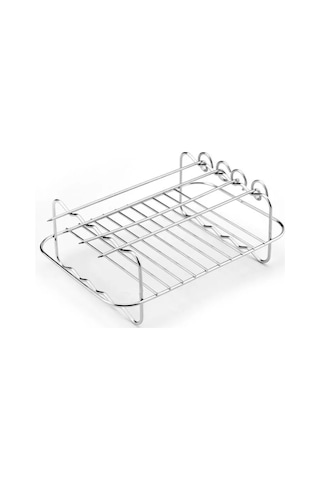 Shineyee Stoksel Çift Katlı Çelik Kebab Izgarası: Yüksek Sıcaklığa Dayanıklı, Yemek İle Direkt Temaslı, Multifonksiyonel Hava Fritöz Aksesuarı