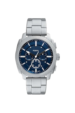 Fossil Ffs6096 Quartz Çelik Gri Mavi Kadran 44 Mm Erkek Kol Saati Gri