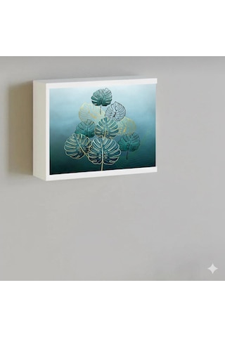 Erik Atelier Yaprak Desenli Dekoratif Modem Ve Sigorta Saklama Kutusu Kablo Wifi Gizleme