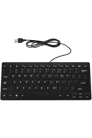 Yeni Siyah İnce Klavye Usb Bilgisayar Mini Klavye Kablosuz Değil Pc