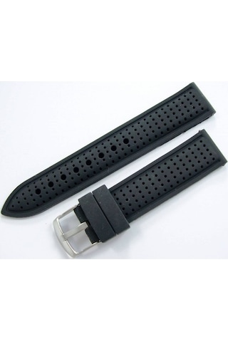 Siyah 20Mm Silikon Spor Saat Kordonu Slikon Saat Kayışı Medium Bo