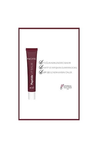 Note Cosmetique Peptide Lip Balm SPF 30 Nemlendirici ve Parlatıcı Renkli Dudak Balmı - 04 Berry Glow - Mor