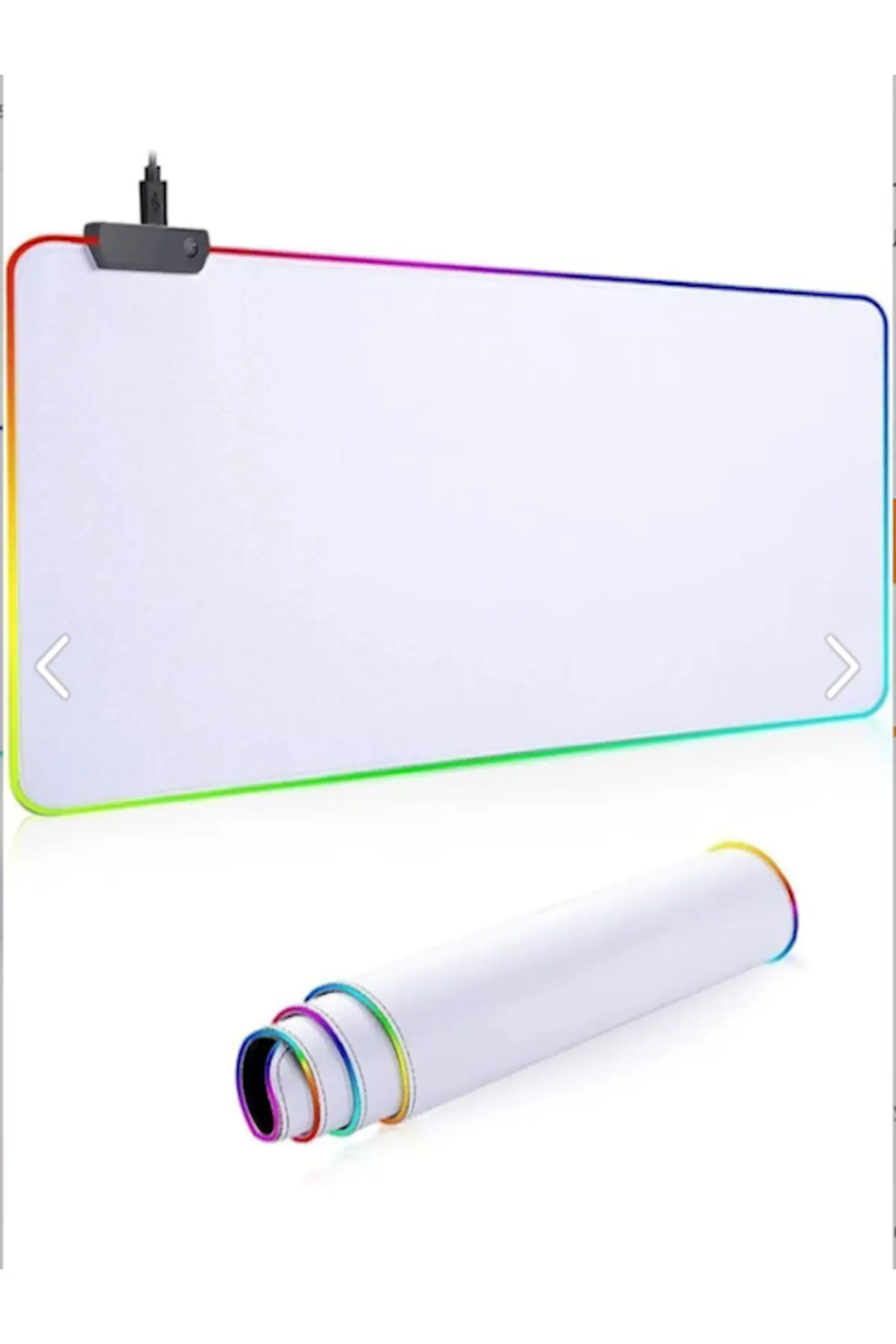 Quandtech Gaming Oyuncu Mouse Pad Beyaz Rgb Speed Yüzey 13+1 Farklı Değişen Ledlı,80x30 Cm Beyaz