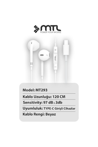 Vivo X200s Uyumlu Tak Çalıştır Stero Type-c Kulaklık Mt293a Mt293