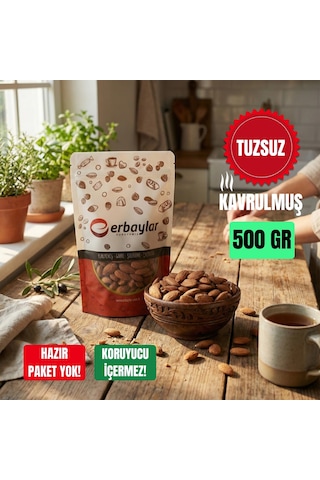 Erbaylar Badem İçi İthal Kavrulmuş Tuzsuz - 500 Gr 500 G