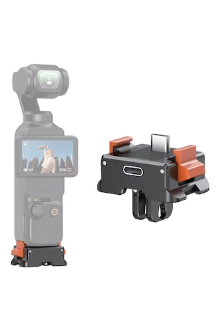 Teknoroket Djı Osmo Pocket 4 ve 3 Manyetik Şarj Standı Ve Quick Release Tutucu Type-c Şarjlı Alüminyum Tripod Adaptörü