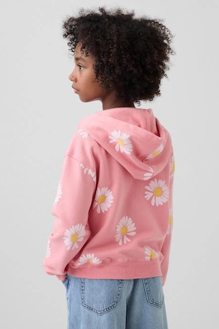Gap Kız Çocuk Relaxed Logo Fransız Havlu Kumaş Fermuarlı Pembe Sweatshirt-13567 Pembe