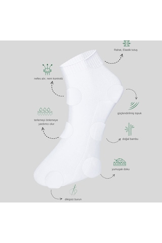 Kral Socks Erkek Patik Lacose Kabartma Desenli 5 Adet Bambu Dikişsiz Parfüm