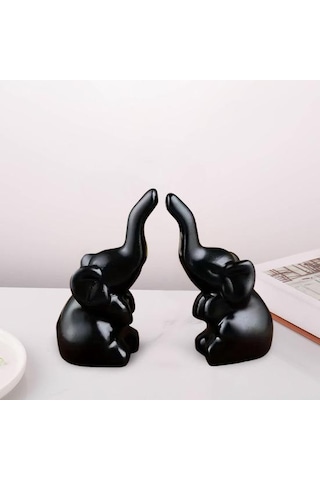 1 Çift Fil Çifti Heykeli Reçine Seven Fil Figürini Masaüstü Fil Heykeli Yüzük Tutucu Kadınlar Çiftler İçin Hediye Ev Dekoru