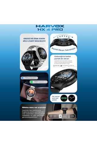 Harvox Watch Hx-4 Pro Akıllı Saat Iphone Ve Android Tüm Akıllı Telefonlara Uyumlu 46 Mm Siyah
