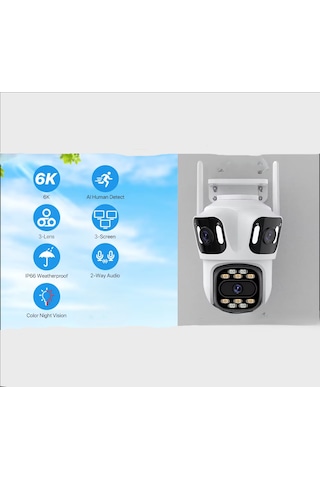 Wifi Kamera 3 Ekran Güvenlik Kamera Otomatik Takip Hareket