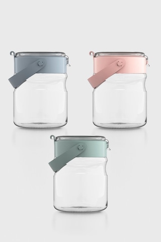 Renga Mono 900 Ml 3'lü Cam Kavanoz Seti 131064 Renkli Renkli