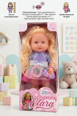 Elara Türkçe Konuşan 35cm Kafası Kolları Ve Bacakları Et Bebek Gövdesi Sert Plastik Oyuncak Bebek 31421444
