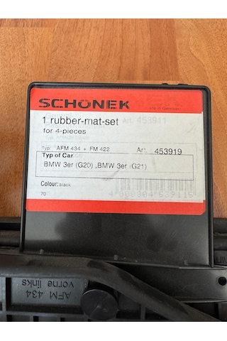 Bmw G20 G21 Schonek Paspas Takımı Siyah
