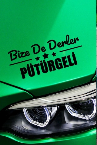 Malatya Pütürge Siyah Araba Etiketi Malatya Bize De Derler Pütürgeli 40x15 Cm Otomobil Sticker 40 CM - Siyah