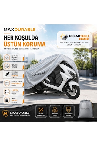 Falcon Quick 50 Arka Çantalı Motorlar İçin Motosiklet Brandası Su Geçirmez Güneş Korumalı Branda + Çantalı