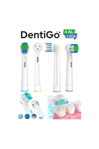 Braun - Oral B Şarjlı Ve Pilli Diş Fırçası Uyumlu 4 Adet Yedek Başlık