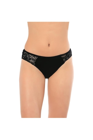 5 Adet Lüx Drm Bayan Bambu Dantelli Bikini Külot Slip 3120