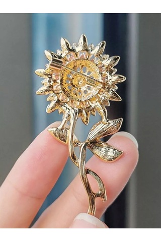 Fashion Jewelry Broş Çiçek Takı 226494697 Altın Rengi