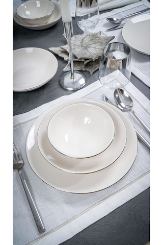 Heda Porselen Hayal Platin Yaldız 12 Parça 4 Kişilik Porselen Yemek Seti