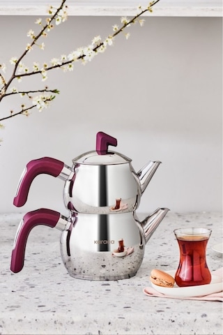 Karaca  Viyola İndüksiyon Tabanlı Midi Çaydanlık Takım Mürdüm